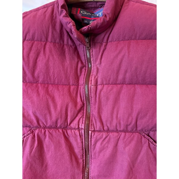 Vintage Gant‎ Feather Down Chunky Maroon Mens Vest Size L - Picture 3 of 9